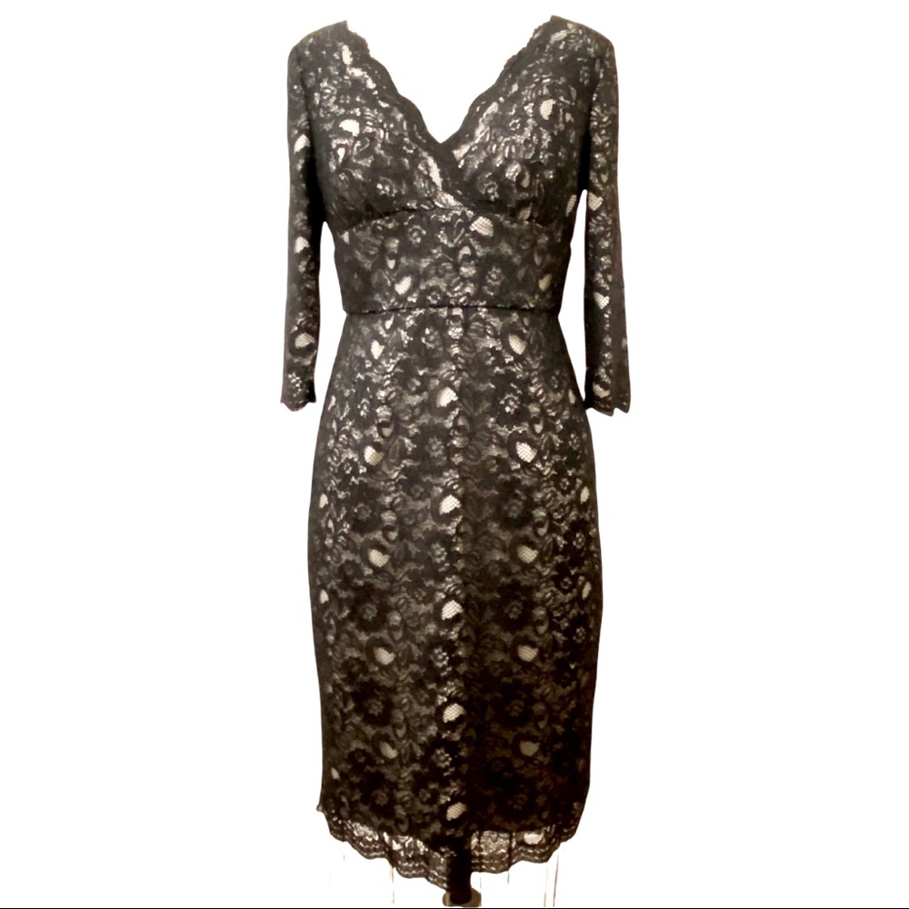 Adrianna Papell Classic Black Lace Dress